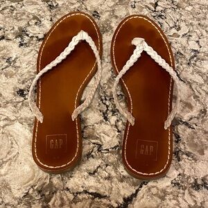 GAP Women's Tan and White Braided Sandals